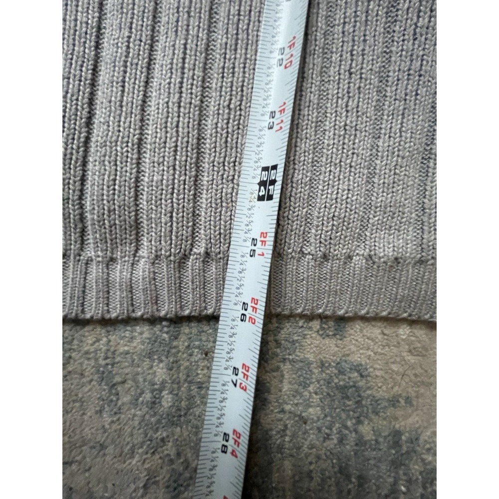 VTG Pure Playaz Mens Gray Y2K Hip Hop Spellout Cable Knit Turtleneck Sweater L - Picture 8 of 9